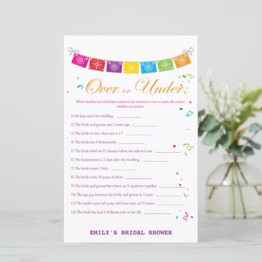 Fiesta Mexicaans Vrijgezellenfeest Game PRINTED (Staand voorkant)