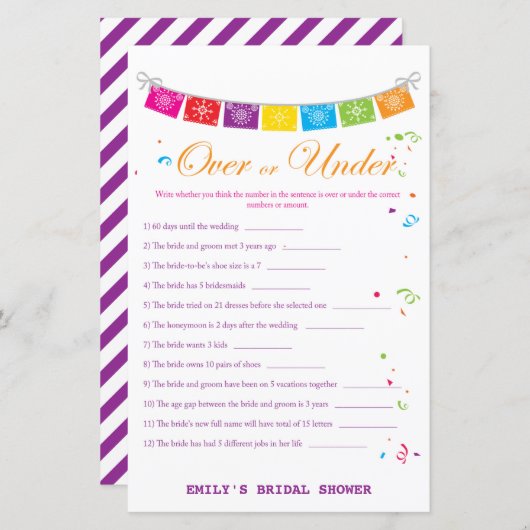 Fiesta Mexicaans Vrijgezellenfeest Game PRINTED (Voorkant / Achterkant)