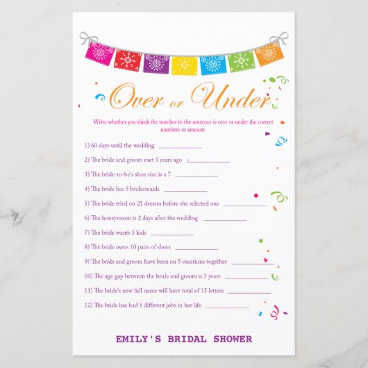 Fiesta Mexicaans Vrijgezellenfeest Game PRINTED (Voorkant)