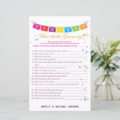 Fiesta Mexicaans Vrijgezellenfeest Game PRINTED (Staand voorkant)