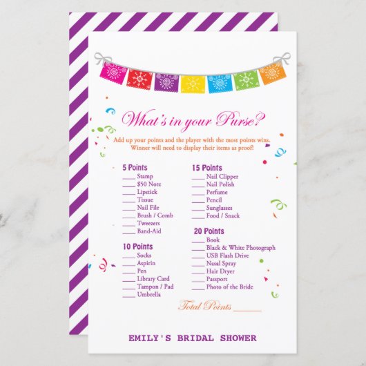 Fiesta Mexicaans Vrijgezellenfeest Game PRINTED (Voorkant / Achterkant)