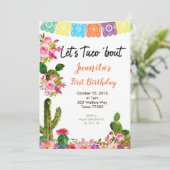 Fiesta Mexicaanse 1e verjaardag Uitnodiging (Staand voorkant)