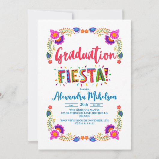 Fiesta Mexicaanse afstudeerfeest Kaart (Voorkant)