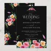 Fiesta Mexicaanse bloemen Elegante script bruiloft Kaart (Voorkant / Achterkant)