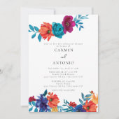 Fiesta | Mexicaanse bloemen | repetitie diner Kaart (Voorkant)