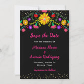 Fiesta Mexicaanse Bloemen Save The Date (Voorkant)