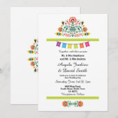 Fiesta Mexicaanse bruiloft kleurrijke uitnodiging (Voorkant / Achterkant)