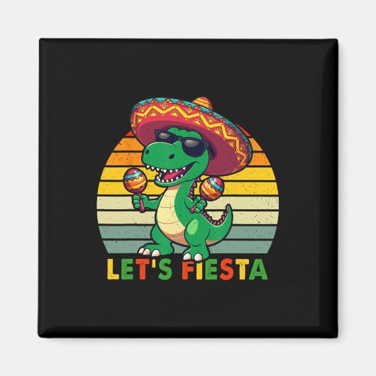 Fiesta Mexicaanse dinosaurus Cinco de Mayo Toddle Magneet (Voorkant)