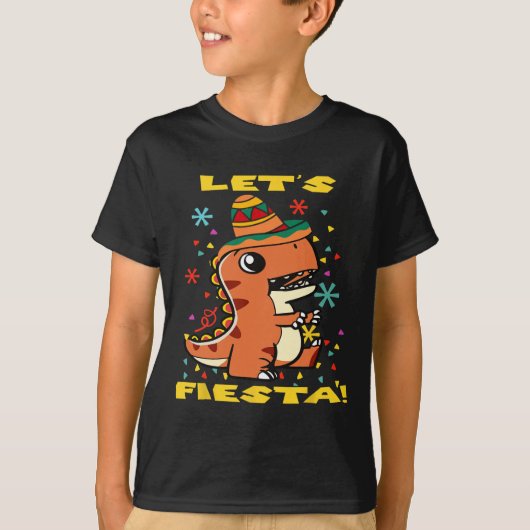 Fiesta Mexicaanse dinosaurus Cinco de Mayo Toddle T-shirt (Voorkant)