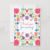Fiesta Mexicaanse Folk Waterverf Bloemen Verjaarda Bedankkaart (Voorkant)