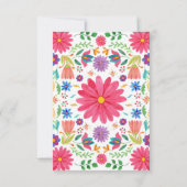 Fiesta Mexicaanse Folk Waterverf Bloemen Verjaarda Bedankkaart (Achterkant)