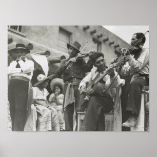 Fiesta Mexicaanse Musicians Taos NM Poster