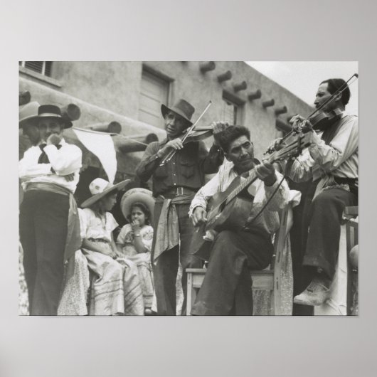 Fiesta Mexicaanse Musicians Taos NM Poster (Voorkant)