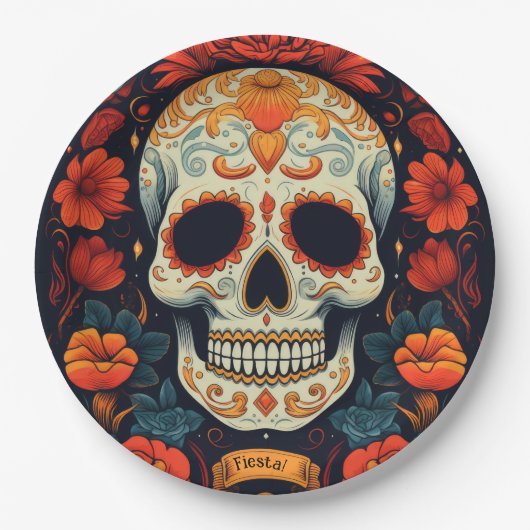 Fiesta! Mexicaanse PARTIJ Papieren Bordje (Voorkant)