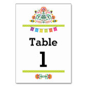 Fiesta Mexicaanse Patroon Tafel Limoen Nummer Huwe Kaart (Achterkant)