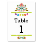 Fiesta Mexicaanse Patroon Tafel Limoen Nummer Huwe Kaart (Voorkant)
