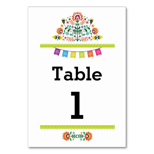 Fiesta Mexicaanse Patroon Tafel Limoen Nummer Huwe Kaart (Voorkant)
