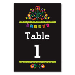 Fiesta Mexicaanse Patroon Tafel Nummer Trouwen Kaart