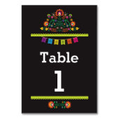 Fiesta Mexicaanse Patroon Tafel Nummer Trouwen Kaart (Achterkant)