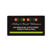 Fiesta Mexicaanse Print Bruiloft Adres Label (Voorkant)
