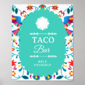 Fiesta Mexicaanse Taco Bar Bruiloftsborrel Bord Poster (Voorkant)