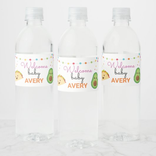 Fiesta Mexicaanse Taco Over 'Een Baby Party Waterfles Etiket (Flessen)