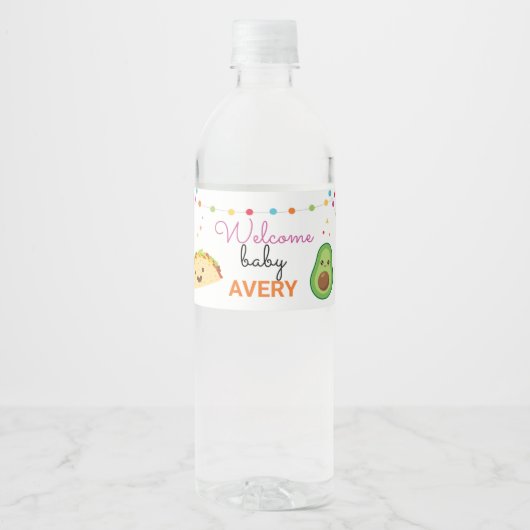 Fiesta Mexicaanse Taco Over 'Een Baby Party Waterfles Etiket (Voorkant)