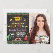 Fiesta Mexican Afstuderen Chalk Invitation Kaart (Voorkant)