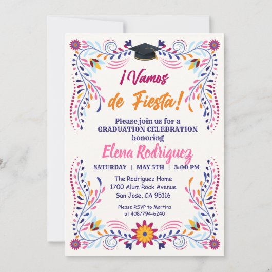 Fiesta Mexican Afstuderen Invitation Kaart (Voorkant)