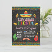 Fiesta Mexican Baby shower Chalk Invitation Kaart (Staand voorkant)