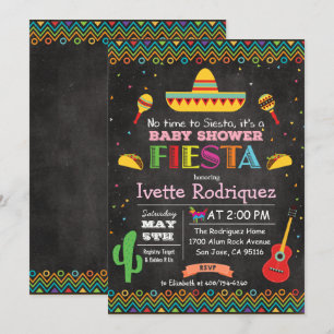 Fiesta Mexican Baby shower Chalk Invitation Kaart