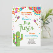 Fiesta Mexican Birthday Cactus Boy Kaart (Staand voorkant)