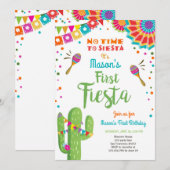 Fiesta Mexican Birthday Cactus Boy Kaart (Voorkant / Achterkant)