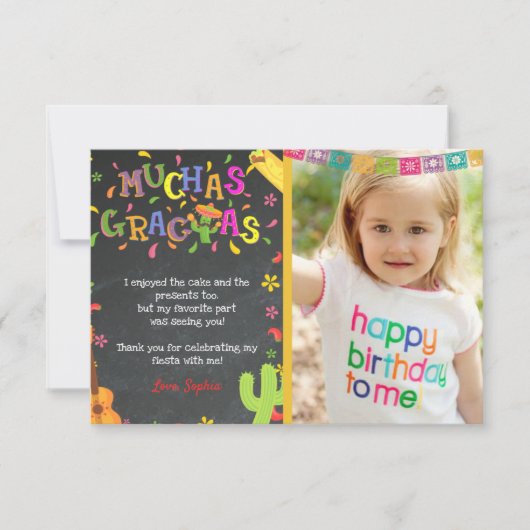Fiesta Mexican Birthday Hartelijk dank voor uw fot Kaart (Voorkant)