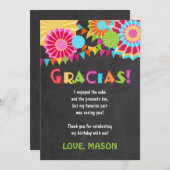 Fiesta Mexican Birthday Party - Hartelijk dank Bedankkaart (Voorkant / Achterkant)