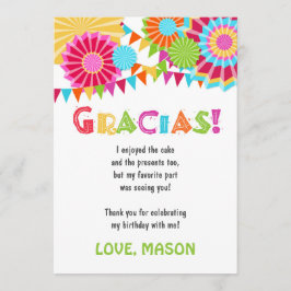 Fiesta Mexican Birthday Party - Hartelijk dank Bedankkaart
