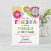 Fiesta Mexican Birthday Party Invitation Kaart (Staand voorkant)