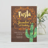 Fiesta Mexican Birthday Party Invitation Kaart (Staand voorkant)