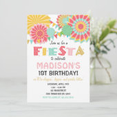 Fiesta Mexican Birthday Party Invitation roze Gold Kaart (Staand voorkant)
