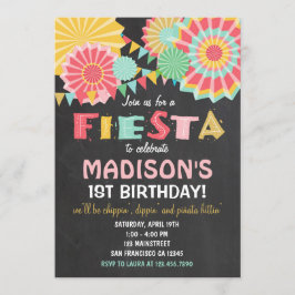 Fiesta Mexican Birthday Party Invitation roze Gold Kaart