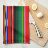 Fiesta Mexican Blanket Serape Stripes Blue Theedoek (Quarter Fold)