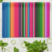 Fiesta Mexican Blanket Serape Stripes Blue Theedoek (Gevouwen)