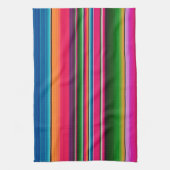 Fiesta Mexican Blanket Serape Stripes Blue Theedoek (Verticaal)