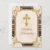 Fiesta Mexican Boy Gold Baptism & Birthday Invite Kaart (Achterkant)