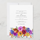 Fiesta Mexican Colorful Floral Wedding Kaart (Voorkant)