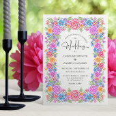 Fiesta Mexican Colorful Floral Wedding Kaart