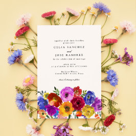 Fiesta Mexican Colorful Floral Wedding Kaart