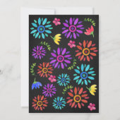 Fiesta Mexican Floral Birthday Invitation Kaart (Achterkant)