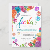 Fiesta Mexican Floral Birthday Invitation