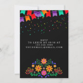Fiesta Mexican Floral Cactus Wedding Kaart (Achterkant)